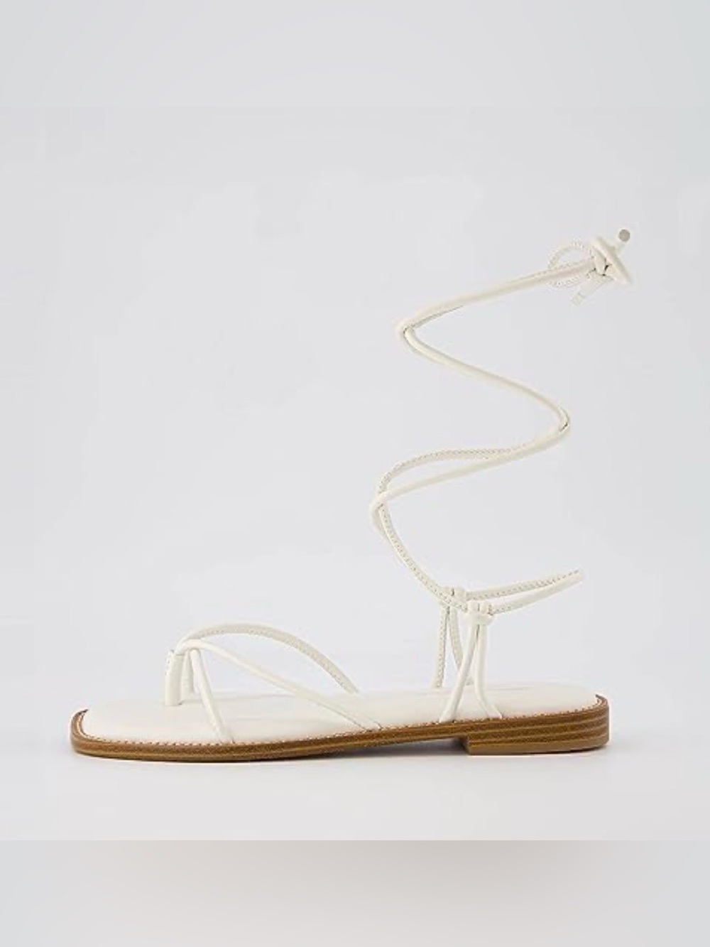 CUSHIONAIRE Virtue lace up sandal +Memory Foam Size 8.5 White
